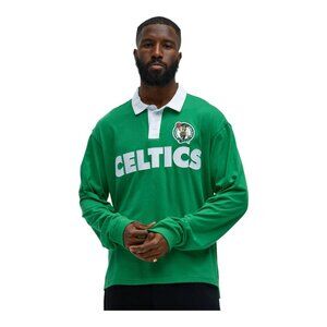Ultra Game Celtics Flanker Long Sleeve Polo Shirt Green Men's
